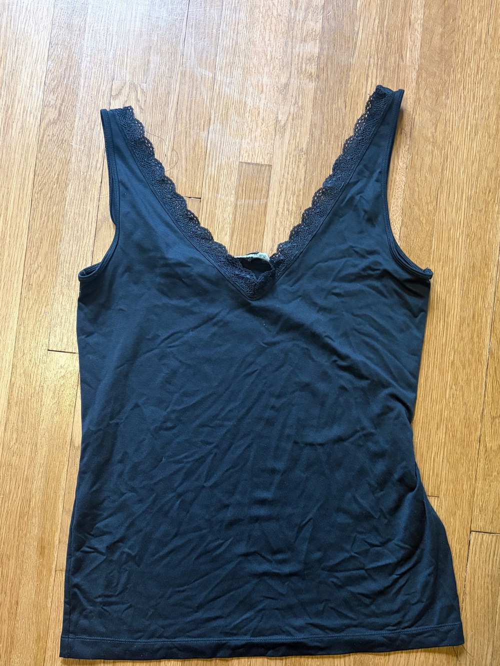 Banana Republic Black Whimsigoth Lace Coquette Cami Indie Tank Boho Top Size L